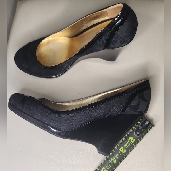 COACH Women's Canvas Wedge Shoes in Black, Size 8B, were only used for testing - Picture 9 of 11